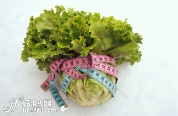 食品,飲食,測量工具,影棚拍攝,測量_91803198_Lettuce wrapped in tape measure_創意圖片_Getty Images China